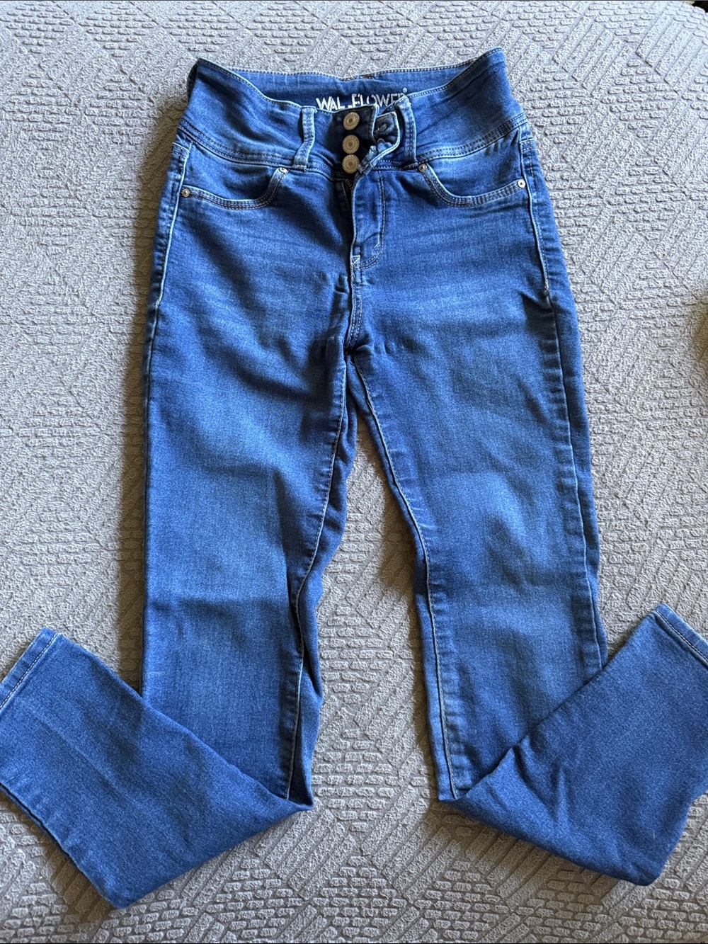 Wallflower Dark Blue High-Waist Skinny Jeans